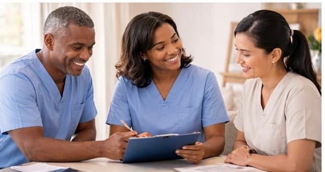 Care team reviewing standards